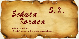 Sekula Koraca vizit kartica